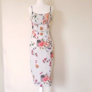 Floral Midi Bodycon Dress - 2/S